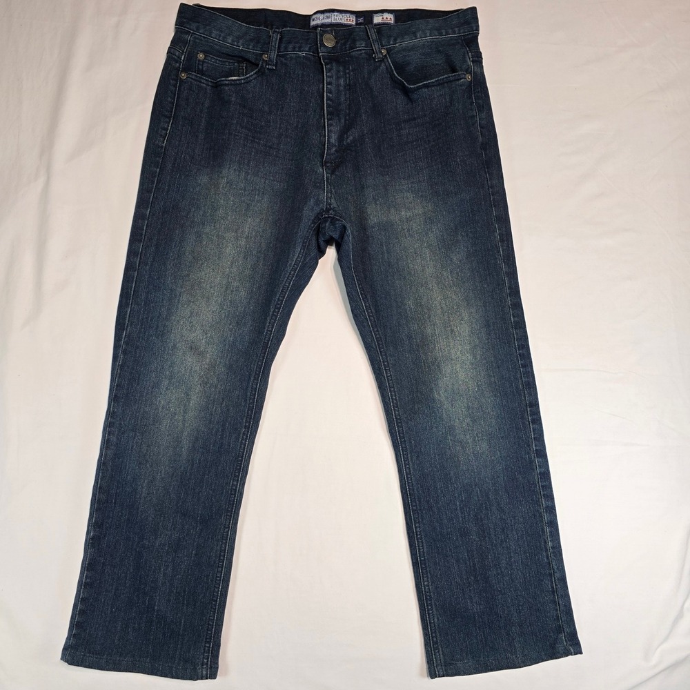 Recycled Blues Mens Slim Fit Dark Wash Stretch Denim Jeans 34x30‎ Blue RN120382